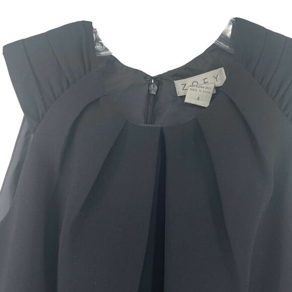 ZOEY Dress Black Sheath Knee Length Sleeveless Size 4 Classic Cocktail Career - Picture 3 of 6